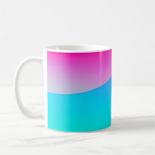 Blue pink ombre watercolor abstract pastel coffee mug