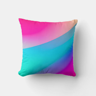 Blue pink ombre watercolor abstract pastel  cushion