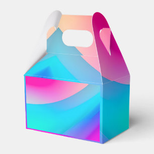 Blue pink ombre watercolor abstract pastel  favour box