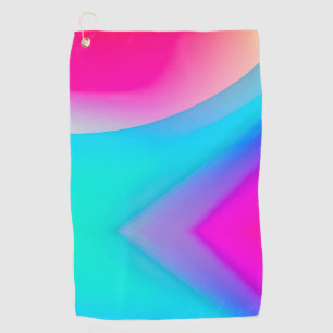 Blue pink ombre watercolor abstract pastel golf towel