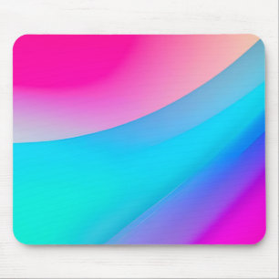 Blue pink ombre watercolor abstract pastel mouse mat