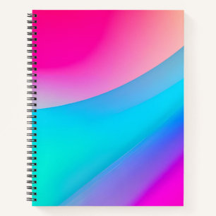 Blue pink ombre watercolor abstract pastel notebook