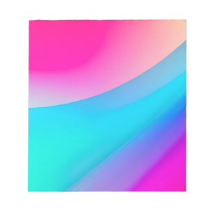 Blue pink ombre watercolor abstract pastel notepad