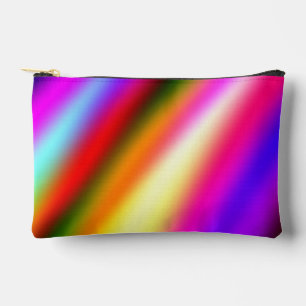 Blue pink ombre watercolor abstract pastel rainbow accessory pouch