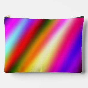 Blue pink ombre watercolor abstract pastel rainbow accessory pouch