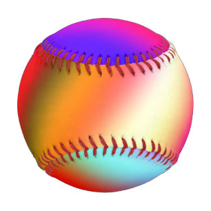 Blue pink ombre watercolor abstract pastel rainbow baseball