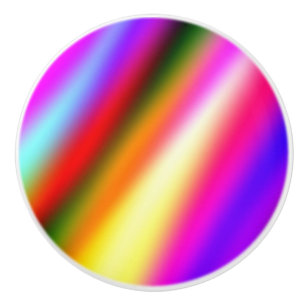 Blue pink ombre watercolor abstract pastel rainbow ceramic knob