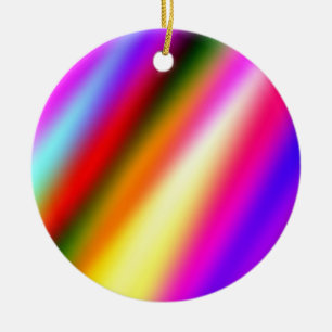 Blue pink ombre watercolor abstract pastel rainbow ceramic tree decoration