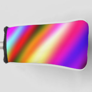 Blue pink ombre watercolor abstract pastel rainbow golf head cover
