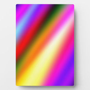 Blue pink ombre watercolor abstract pastel rainbow plaque