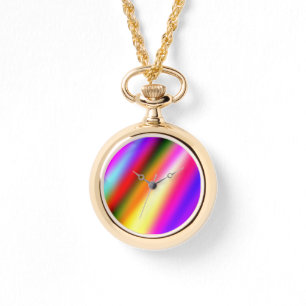 Blue pink ombre watercolor abstract pastel rainbow watch