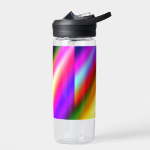 Blue pink ombre watercolor abstract pastel rainbow water bottle