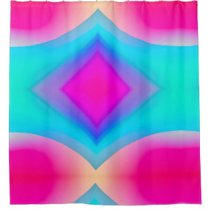 Blue pink ombre watercolor abstract pastel shower curtain