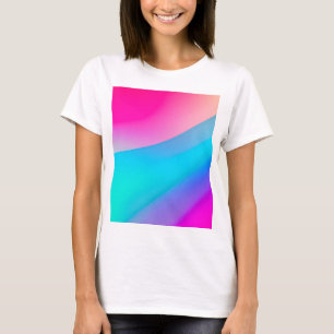 Blue pink ombre watercolor abstract pastel T-Shirt