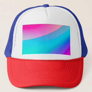 Blue pink ombre watercolor abstract pastel trucker hat