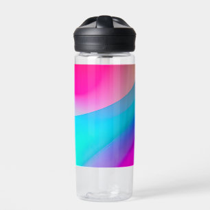Blue pink ombre watercolor abstract pastel  water bottle