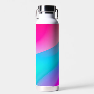 Blue pink ombre watercolor abstract pastel  water bottle