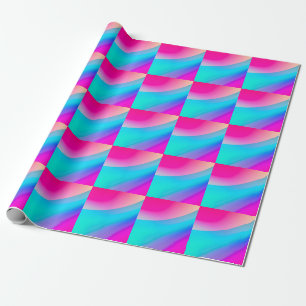 Blue pink ombre watercolor abstract pastel wrapping paper