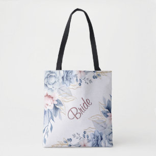 Blue & Pink on White Wedding Elegance Tote Bag
