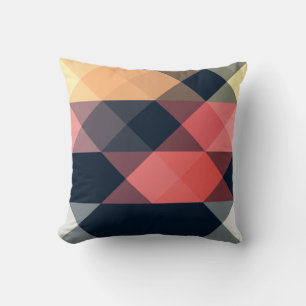 blue pink orange peach geometric cushion