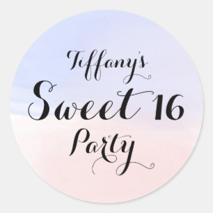 Blue Pink Pastel Ombre Sweet 16 Sticker