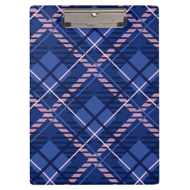 Blue & Pink Plaid Clipboard (Front)