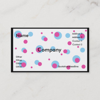 Blue & Pink Polka Dots Business Cards