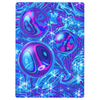 Blue pink purple abstract art clipboard