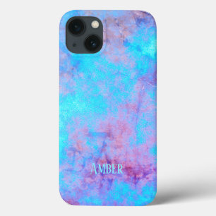Blue Pink Purple Abstract Pattern Personalised iPhone 13 Case