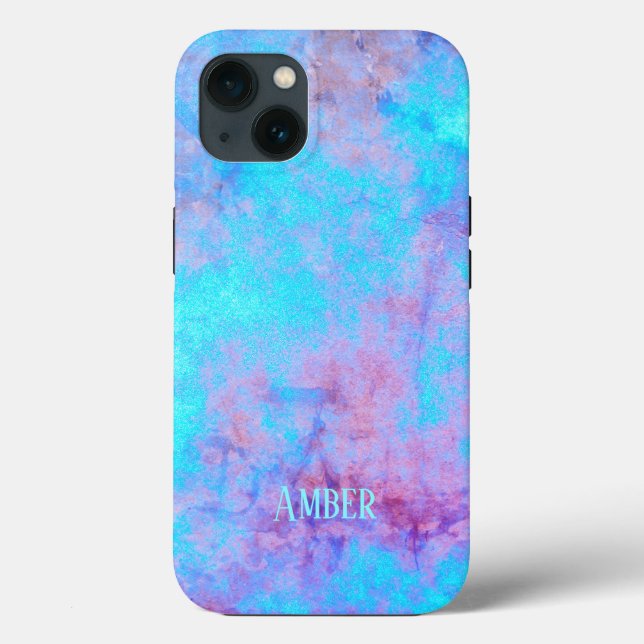 Blue Pink Purple Abstract Pattern Personalised Case-Mate iPhone Case (Back)
