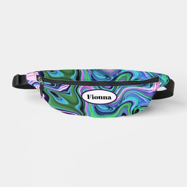 Blue Pink Purple Agate Pattern Bum Bags (Front)