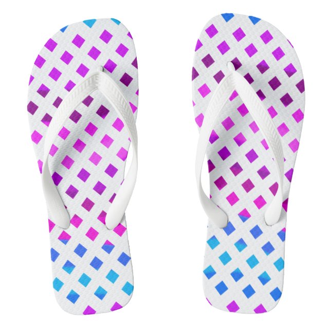 Blue Pink Purple Flip Flops (Footbed)