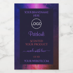 Blue Pink Purple Marble Modern Product Labels Logo