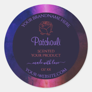 Blue Pink Purple Marble Product Labels Rose Flower