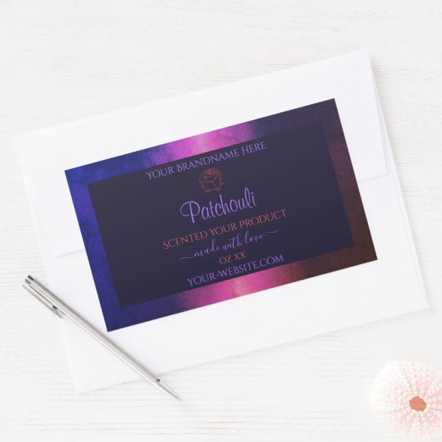 Blue Pink Purple Marble Product Labels Rose Flower (Envelope)