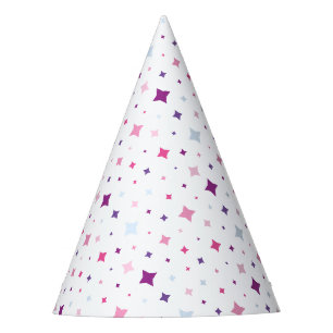 Blue Pink Purple Stars Cosmic Space. Party Hat