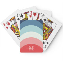 Blue Pink Rainbow Curve Stripes Monogram Name