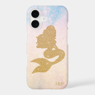 *~* Blue Pink Sparkle Gold Glitter Mermaid Initial