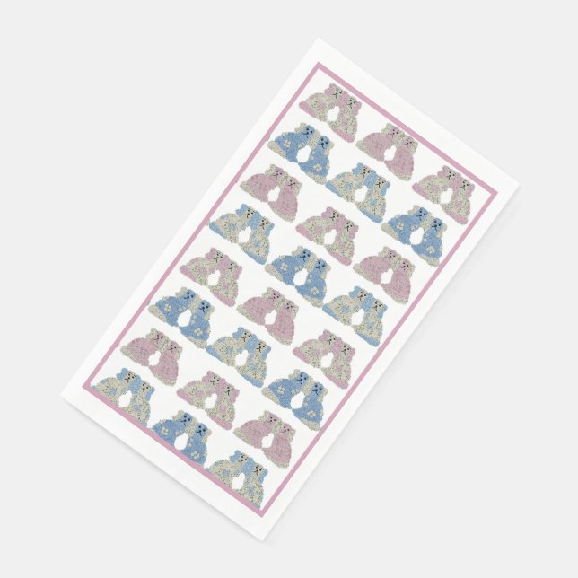  Blue Pink Staffordshire Dogs Ginger Jars Jar Napkin (Corner)