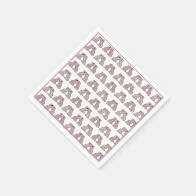  Blue Pink Staffordshire Dogs Ginger Jars Jar Napkin (Corner)