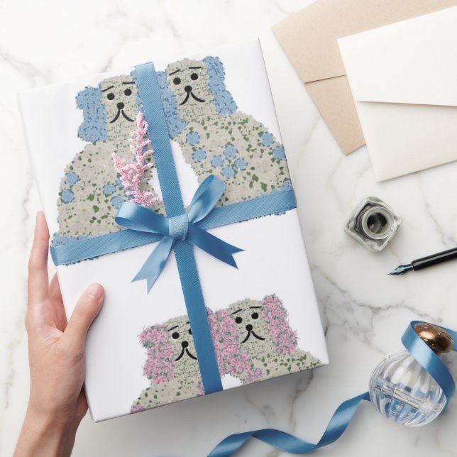  Blue Pink Staffordshire Dogs Ginger Jars Jar Wrapping Paper (Gifting)