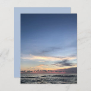 Blue Pink Sunrise Ocean Beach scrapbook paper