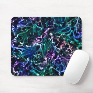 Blue Pink Teal Cosmic Abstract Glow Fluid Nebula Mouse Mat
