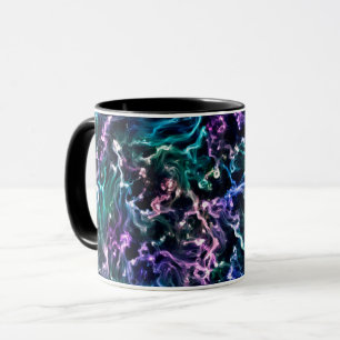 Blue Pink Teal Cosmic Abstract Glow Fluid Nebula Mug