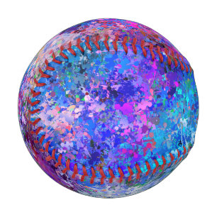 Blue Pink Teal Drops Abstraction Baseball