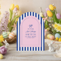 Blue & pink tennis bachelorette itinerary invitat