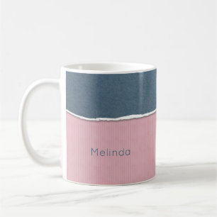 Blue & Pink Texture custom name mugs