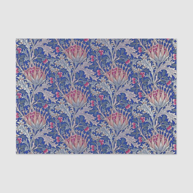 blue pink thistle tissue paper (Front)