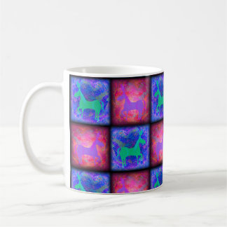 Blue Pink Unicorn Checks Epic Neon Design Coffee Mug