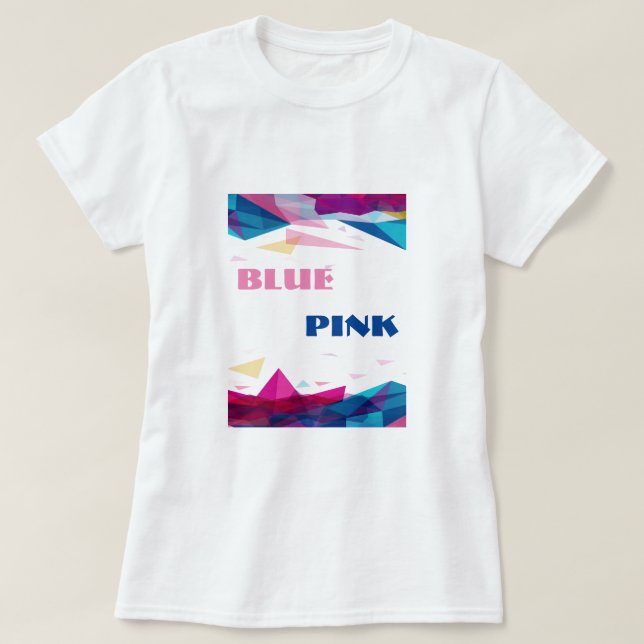 Blue pink vision shapes T-Shirt (Design Front)